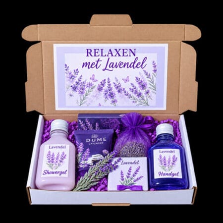 Voor vrouw – Brievenbus cadeautje Lavendel – Relaxen met lavendel
