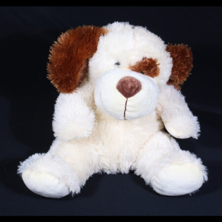 Geboorte knuffel handpop - Schattige pluche handpop hond. Met deze zachte handpop hond zal de kleine uren kunnen spelen en genieten