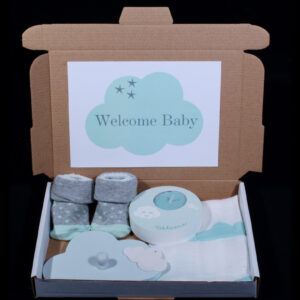 Geboortecadeautje per post - Welcome baby - wolkje mint. Leuk als dit ineens in de brievenbus valt. Een cadeautje om de baby welkom te heten