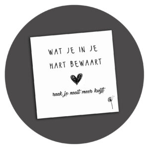 Herinneringscadeau voor altijd in jouw hart