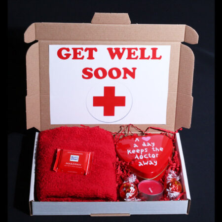 Cadeautje per post voor een zieke - Get Well Soon. Stuur de zieke een leuk cadeautje per post. Dat zal hem of haar zeker goed doen.