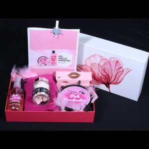 Cadeaupakket voor vrouw - I love pink marshmallow . Zij is gek op Marshmallow daar hoort ook een Sweet Marshmallow cadeaupakket bij