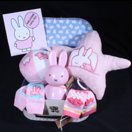Geboortecadeau meisje roze Nijntje - Welcome Little Girl. Met dit leuke koffertje en de Nijntje speeltjes worden papa, mama en de kleine meid zeker verrast