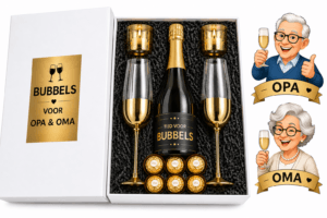Cadeaupakket met bubbels voor opa en oma