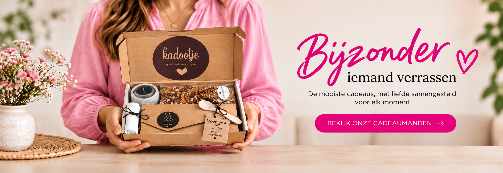 Cadeaumanden van de Verrassingsmand voor iedere gelegenheid