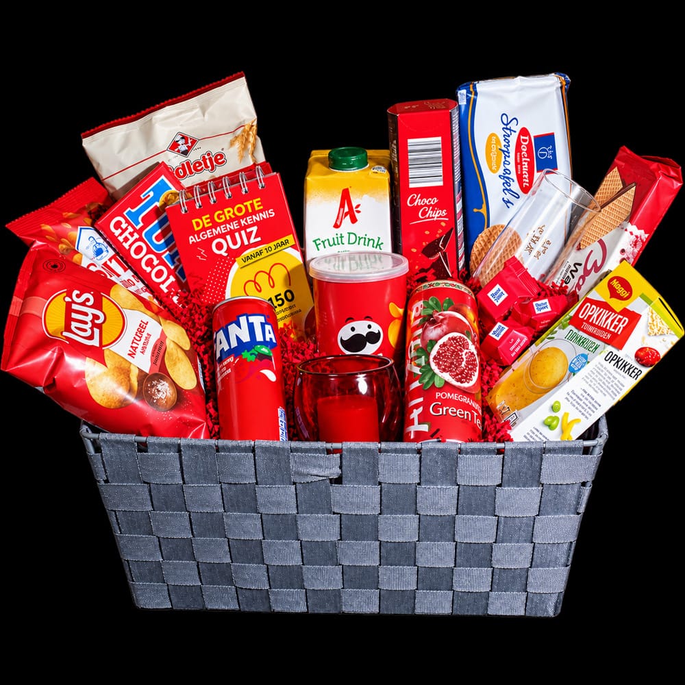 Beterschapmand Lekker Verwennen met snacks, chocolade, koekjes en drankjes